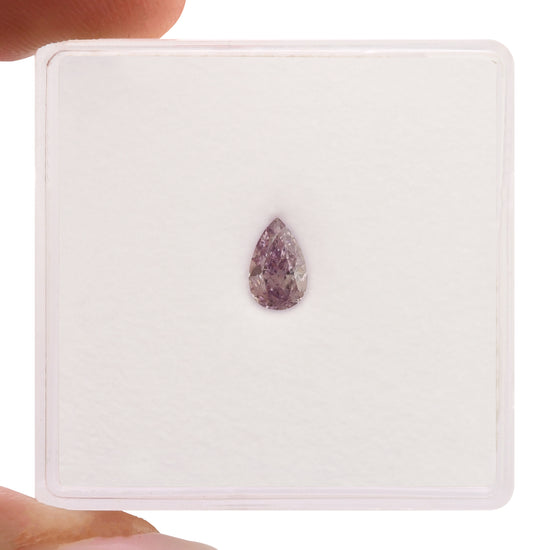 0.30 Carat Fancy Intense Pink Purple Pear Diamond SI1 GIA