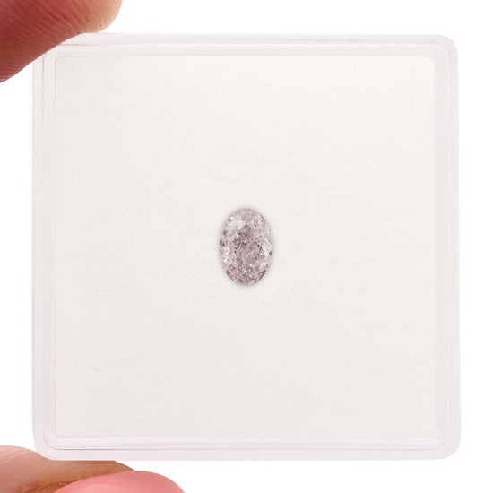 0.31 Carat Fancy Light Purplish Pink Oval Diamond VS2 GIA