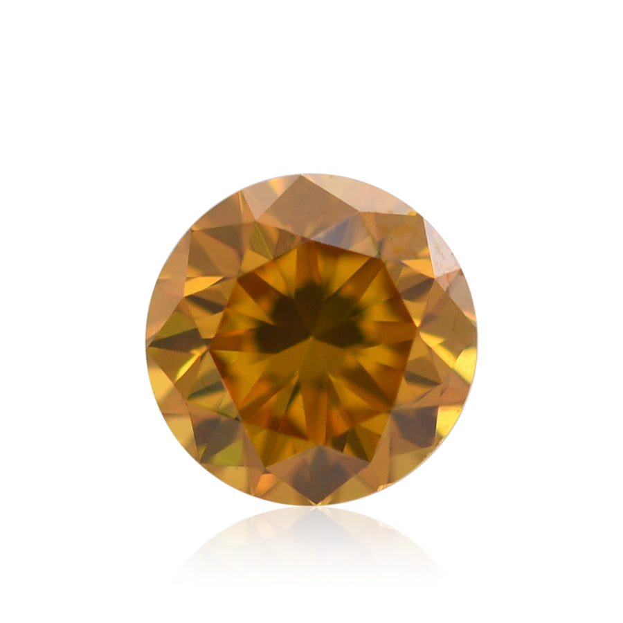 Diamante Rotondo Fancy Deep Giallo Arancio 0,31 Carati SI1 GIA