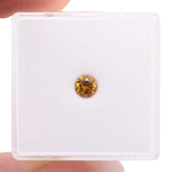 0.31 Carat Fancy Deep Yellow Orange Round Diamond SI1 GIA