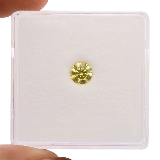 0.31 Carat Fancy Intense Yellow Round Diamond IF GIA