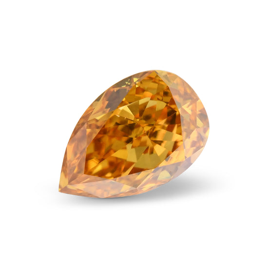 0.31 Carat Fancy Vivid Yellowish Orange Pear Diamond VS2 GIA