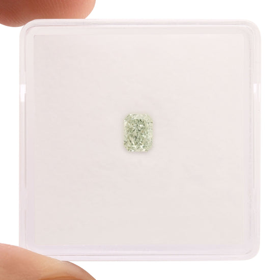 0.32 Carat Fancy Light Green Radiant Diamond VS1 GIA