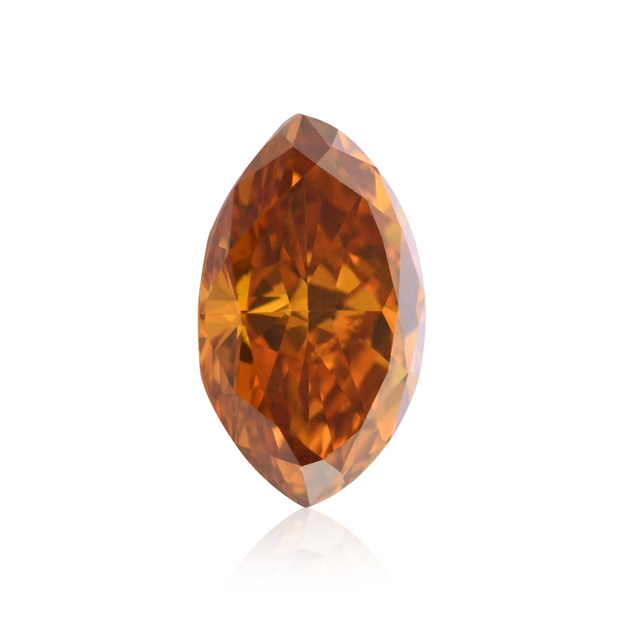 0.32 Carat Fancy Deep Orange Marquise Diamond SI2 GIA