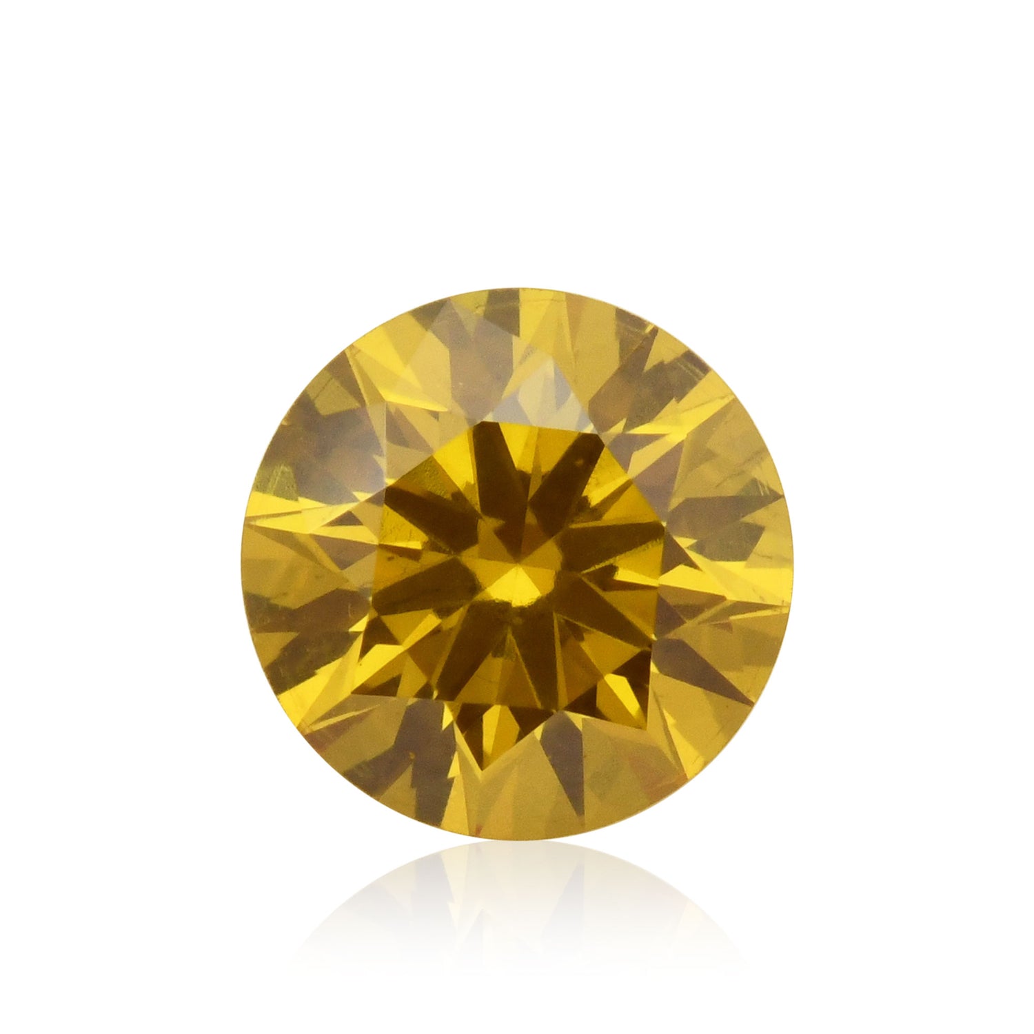 0.33 Carat Fancy Intense Orange Yellow Round Diamond VVS2 GIA