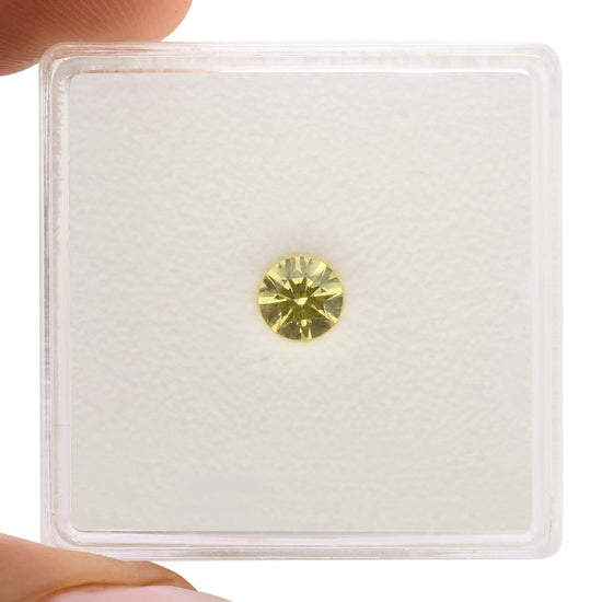 0.33 Carat Fancy Intense Yellow Round Diamond VS1 GIA