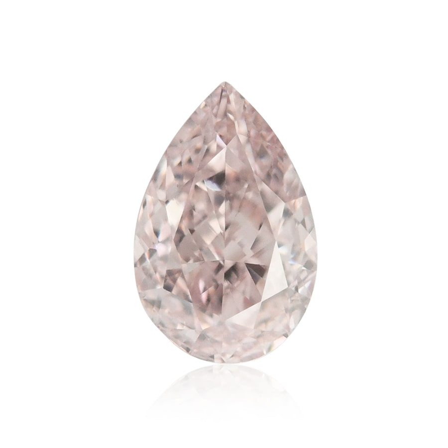 0.34 Carat Fancy Light Orangy Pink Pear Diamond VS2 GIA