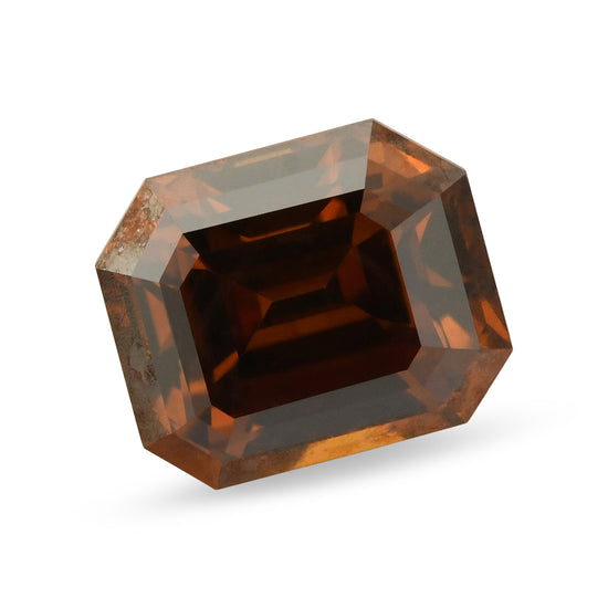 0.35 Carat Fancy Deep Brownish Orange Emerald Diamond VS2 GIA