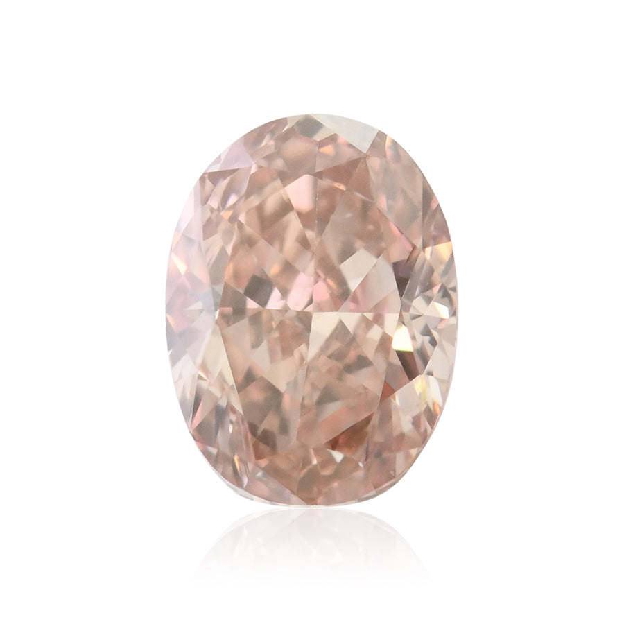 0.35 Carat Fancy Intense Orangy Pink Oval Diamond VS2 GIA