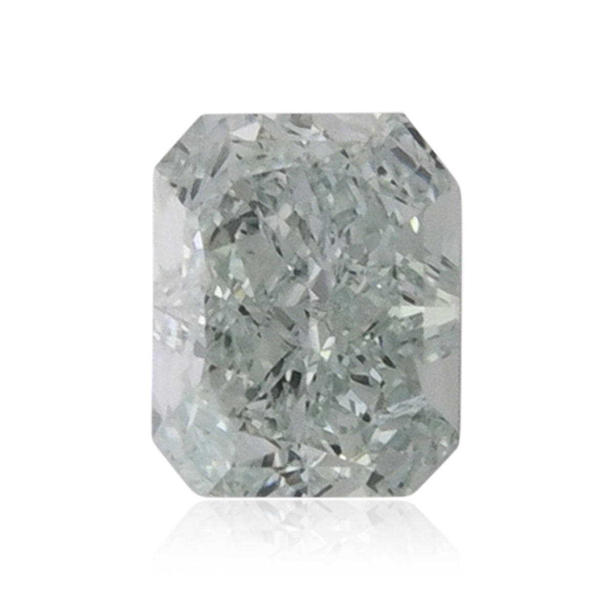 0.35 Carat Fancy Light Bluish Green Radiant Diamond VS2 GIA | LEIBISH