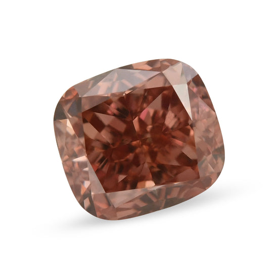 0.36 Carat Fancy Deep Brown Pink Cushion Diamond VVS2 GIA