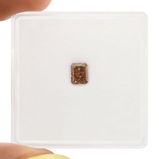 0.36 Carat Fancy Deep Brown Pink Radiant Diamond SI1 GIA
