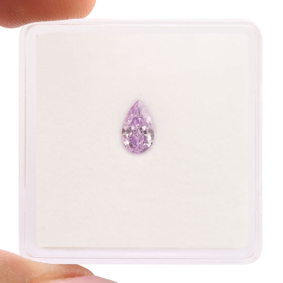 0.37 Carat Fancy Intense Purple Pear Diamond I1 GIA