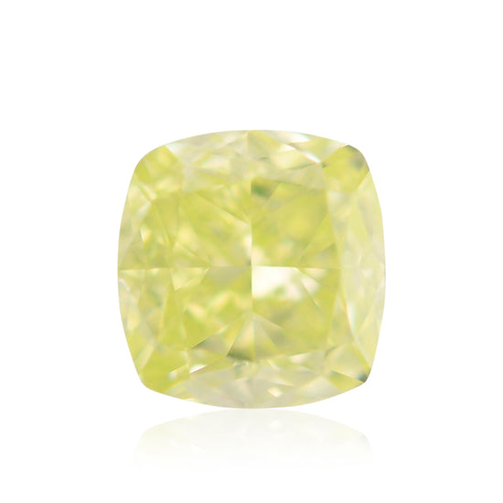 0.37 Carat Fancy Intense Green Yellow Cushion Diamond VS1 GIA