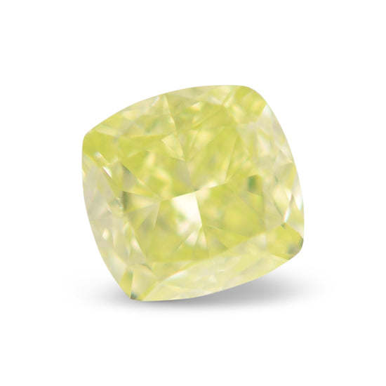 0.37 Carat Fancy Intense Green Yellow Cushion Diamond VS1 GIA