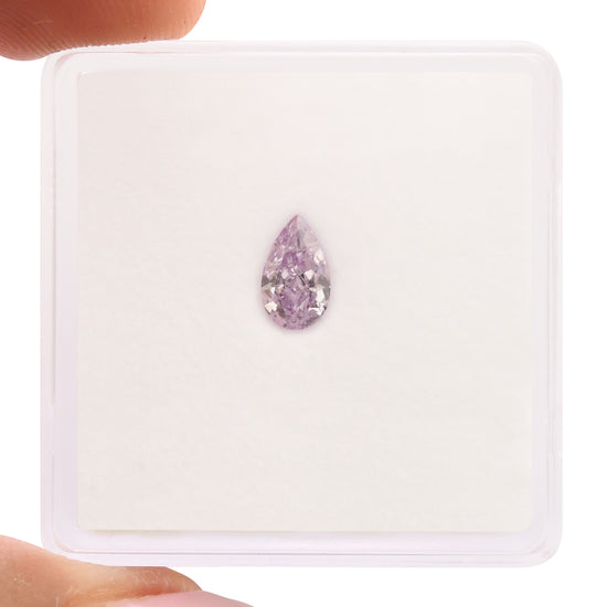 0.37 Carat Fancy Intense Purple Pear Diamond I1 GIA