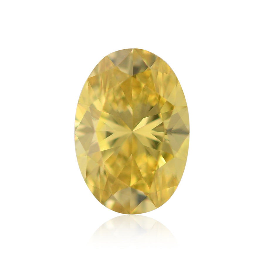 0.37 Carat Fancy Vivid Yellow Oval Diamond SI1 GIA