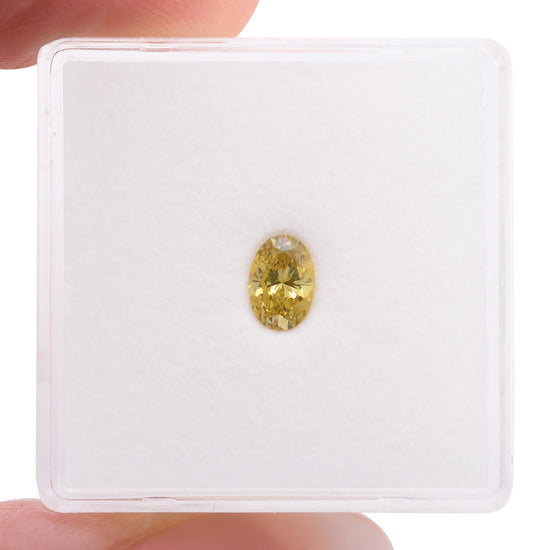 0.37 Carat Fancy Vivid Yellow Oval Diamond SI1 GIA