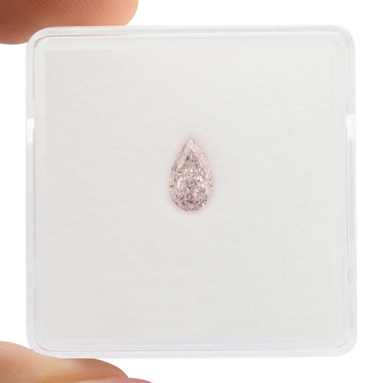 0.38 Carat Fancy Light Purplish Pink Pear Diamond VVS2 GIA