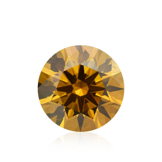 Diamante rotondo Fancy Deep Brownish Yellowish Orange, 0,39 carati, SI2, GIA