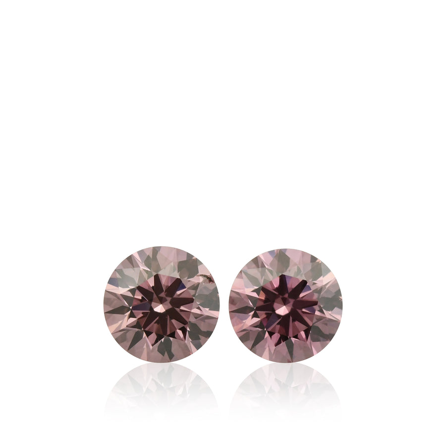 0.39 Carat Fancy Intense Purplish Pink Round Diamonds I1 GIA