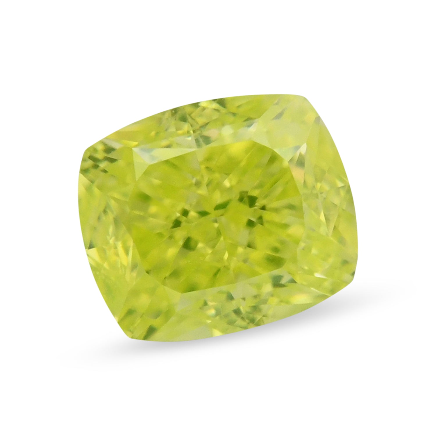 0.40 Carat Fancy Intense Green Yellow Cushion Diamond VS2 GIA