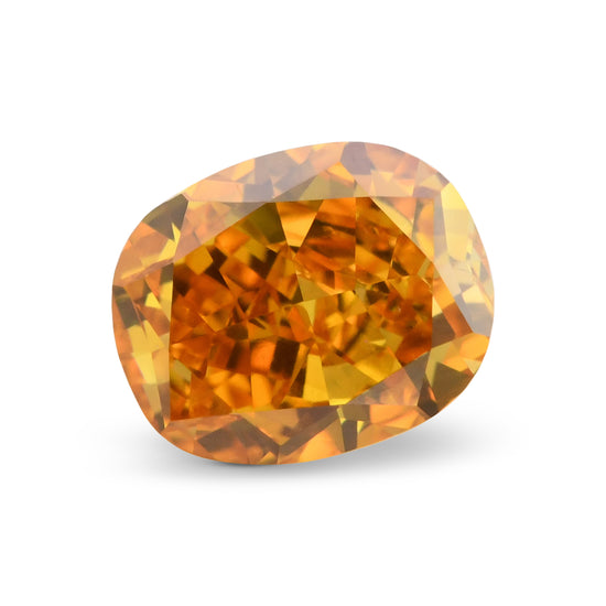 0.40 Carat Fancy Vivid Yellowish Orange Cushion Diamond VS2 GIA