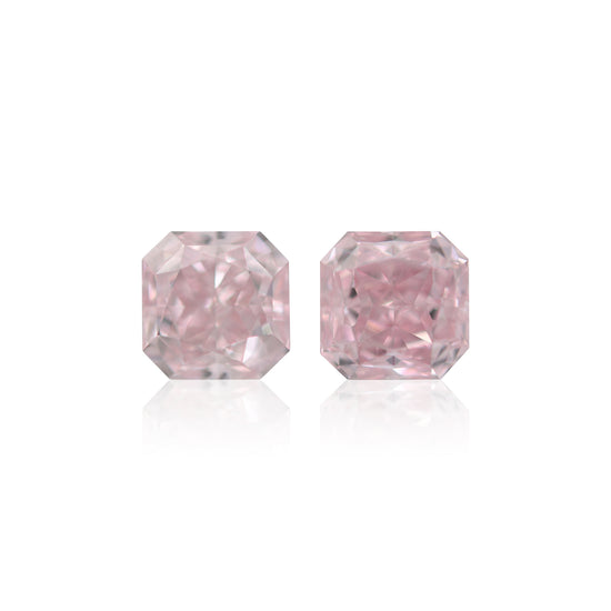 0.82 Carat Fancy Pink Radiant Diamonds VS1 and VVS2 GIA Pair
