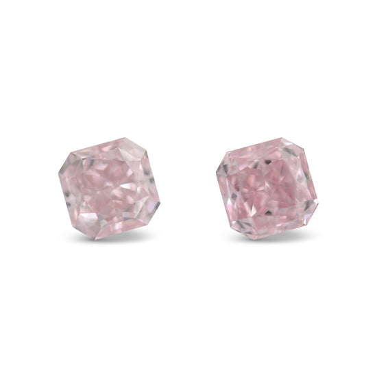 0.82 Carat Fancy Pink Radiant Diamonds VS1 and VVS2 GIA Pair