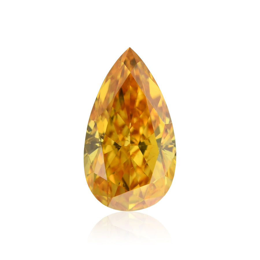 ألماسة كمثرى 0.41 قيراط Fancy Vivid Yellowish Orange SI2 GIA