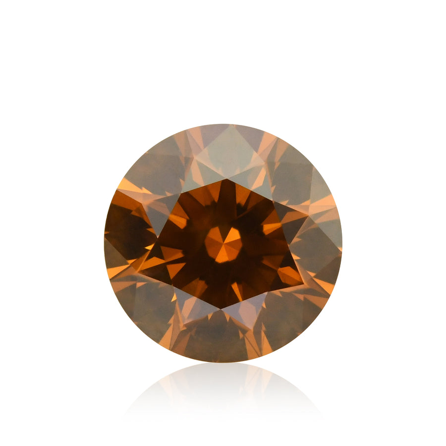 0,42 Karat Fancy Deep Brownish Yellowish Orange runder Diamant SI1 GIA