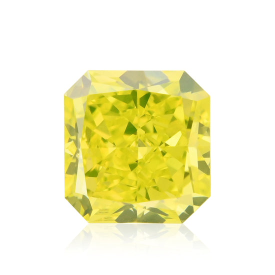 0.42 Carat Fancy Vivid Green Yellow Radiant Diamond SI1 GIA