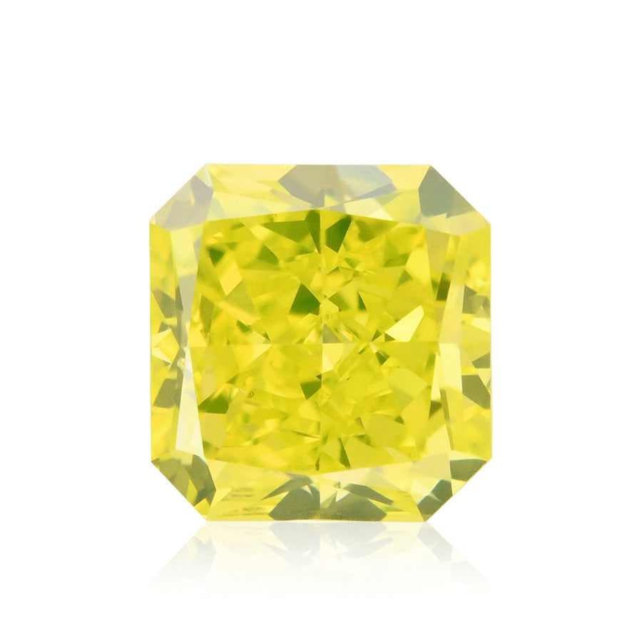 0.42 Carat Fancy Vivid Green Yellow Radiant Diamond SI1 GIA
