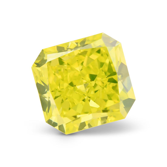 0.42 Carat Fancy Vivid Green Yellow Radiant Diamond SI1 GIA