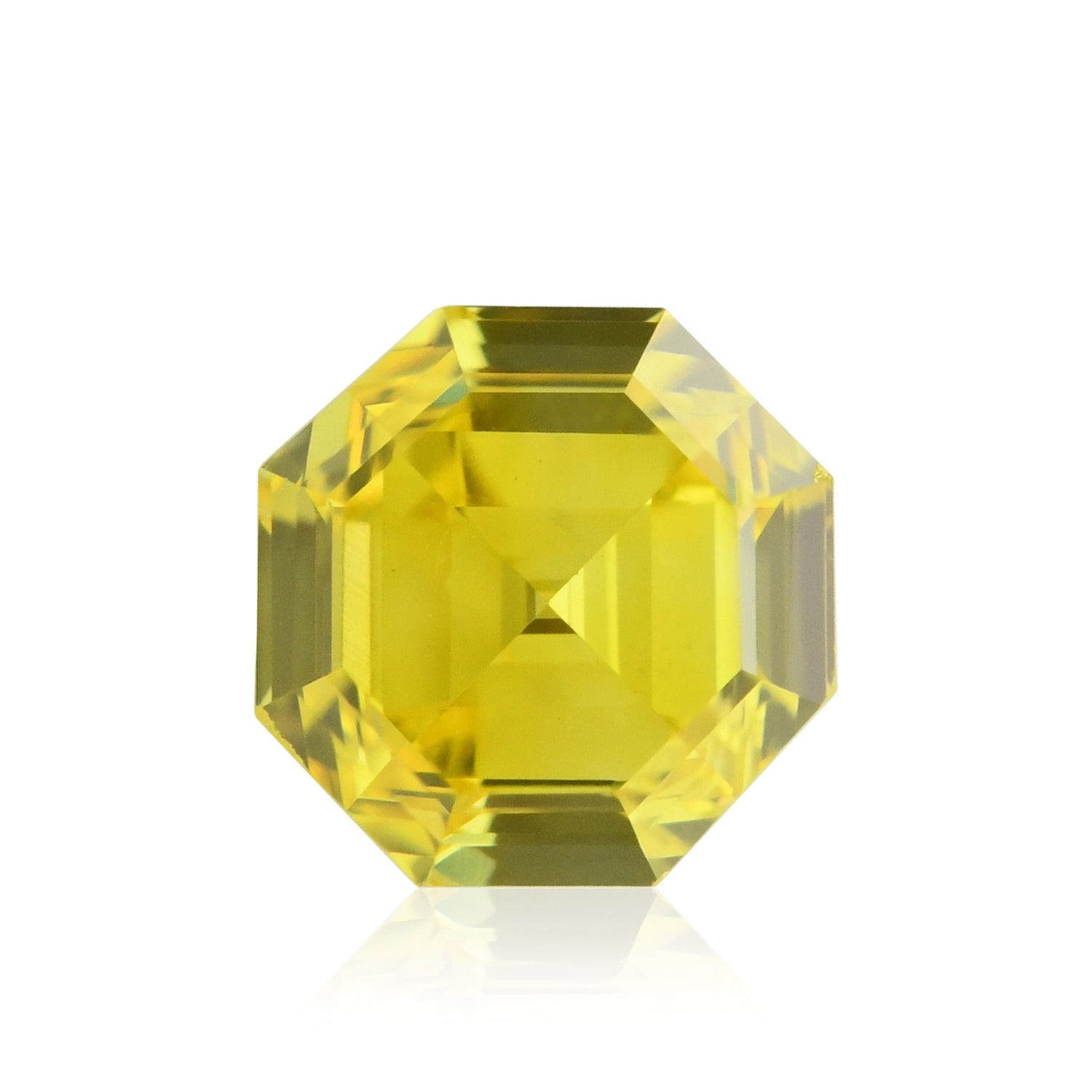 0.43 Carat Fancy Vivid Yellow Asscher Diamond VS2 GIA