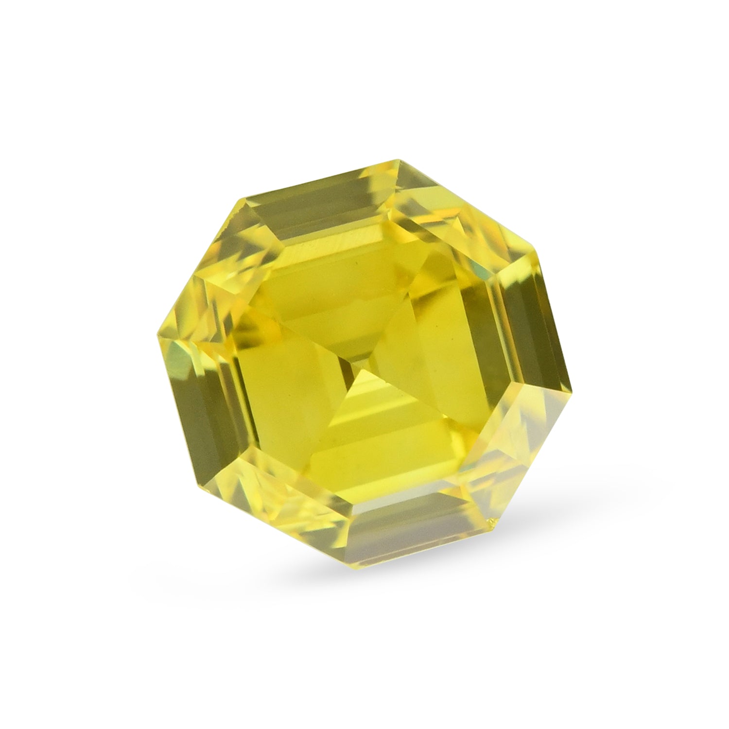 0.43 Carat Fancy Vivid Yellow Asscher Diamond VS2 GIA