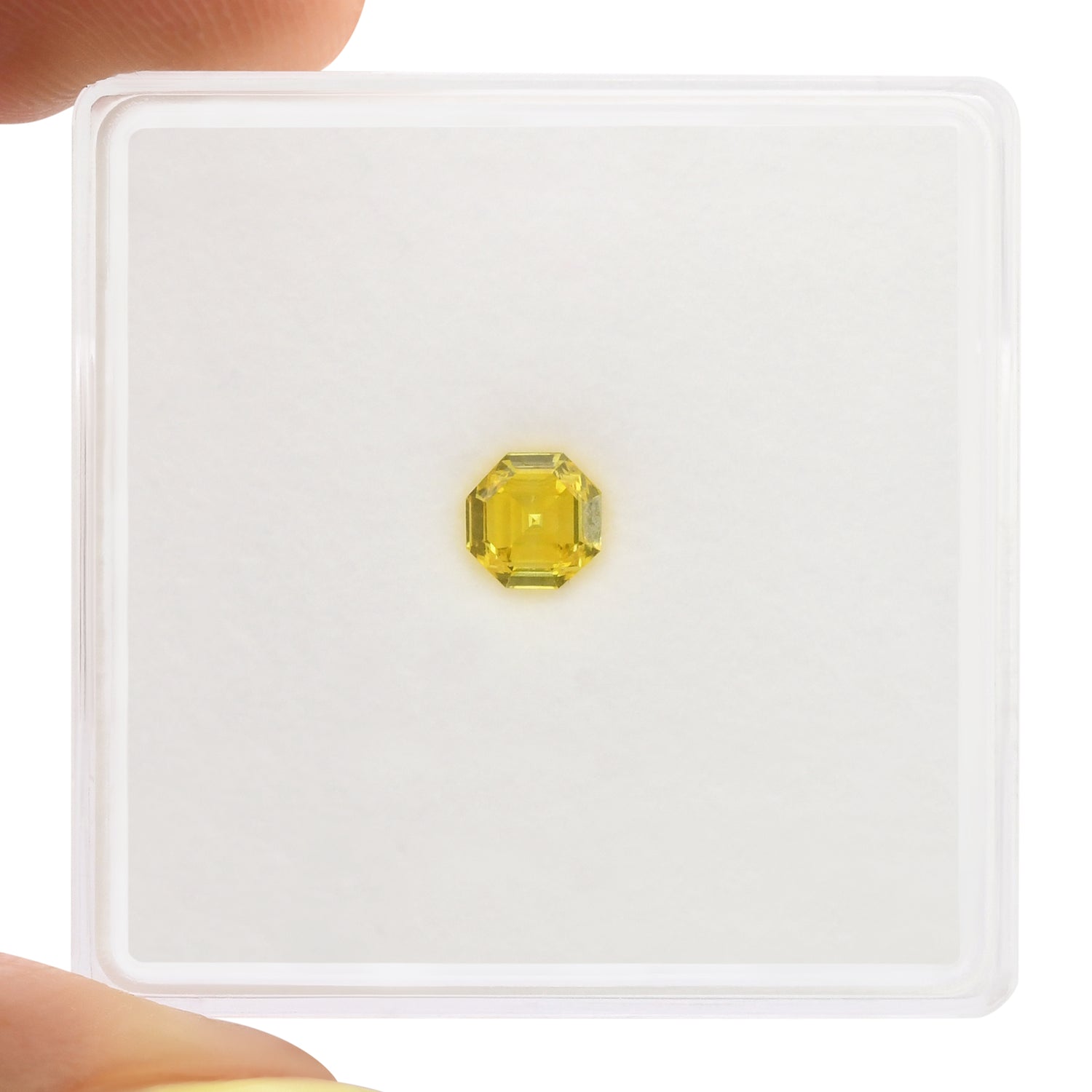 0.43 Carat Fancy Vivid Yellow Asscher Diamond VS2 GIA