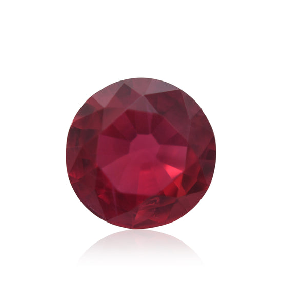 ياقوتة موزمبيقية حمراء مستديرة بوزن 0.48 قيراط