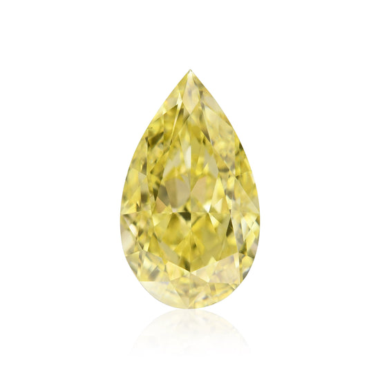 0.50 Carat Fancy Intense Yellow Pear Diamond VS1 GIA