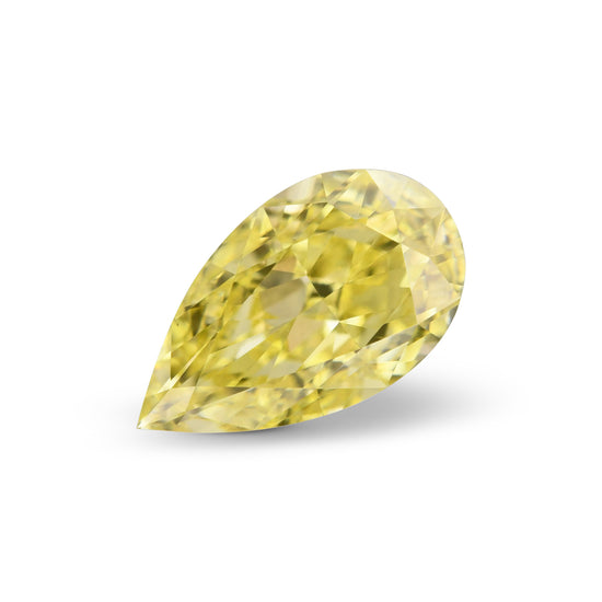0.50 Carat Fancy Intense Yellow Pear Diamond VS1 GIA