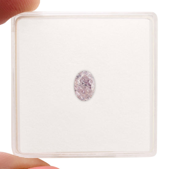 0.50 Carat Fancy Light Purplish Pink Oval Diamond SI1 GIA
