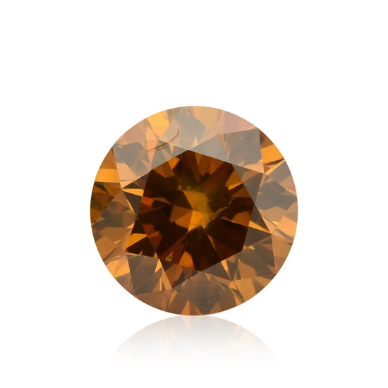 Diamante Rotondo Fancy Deep Giallastro Arancio da 0.50 Carati I1 GIA
