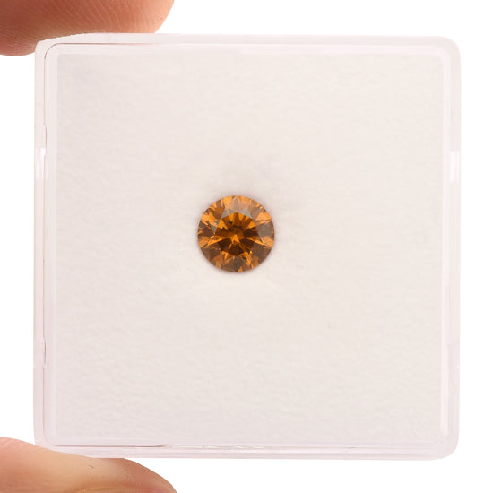 0.50 Carat Fancy Deep Yellowish Orange Round Diamond I1 GIA