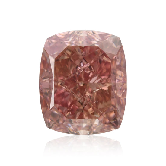 0.50 Karat Fancy Orangy Pink Cushion Diamant VS2 GIA