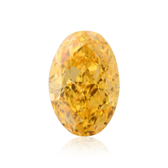0.50 Carat Fancy Vivid Orange Yellow Oval Diamond VVS2 GIA