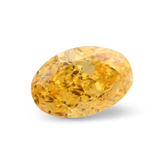 0.50 Carat Fancy Vivid Orange Yellow Oval Diamond VVS2 GIA
