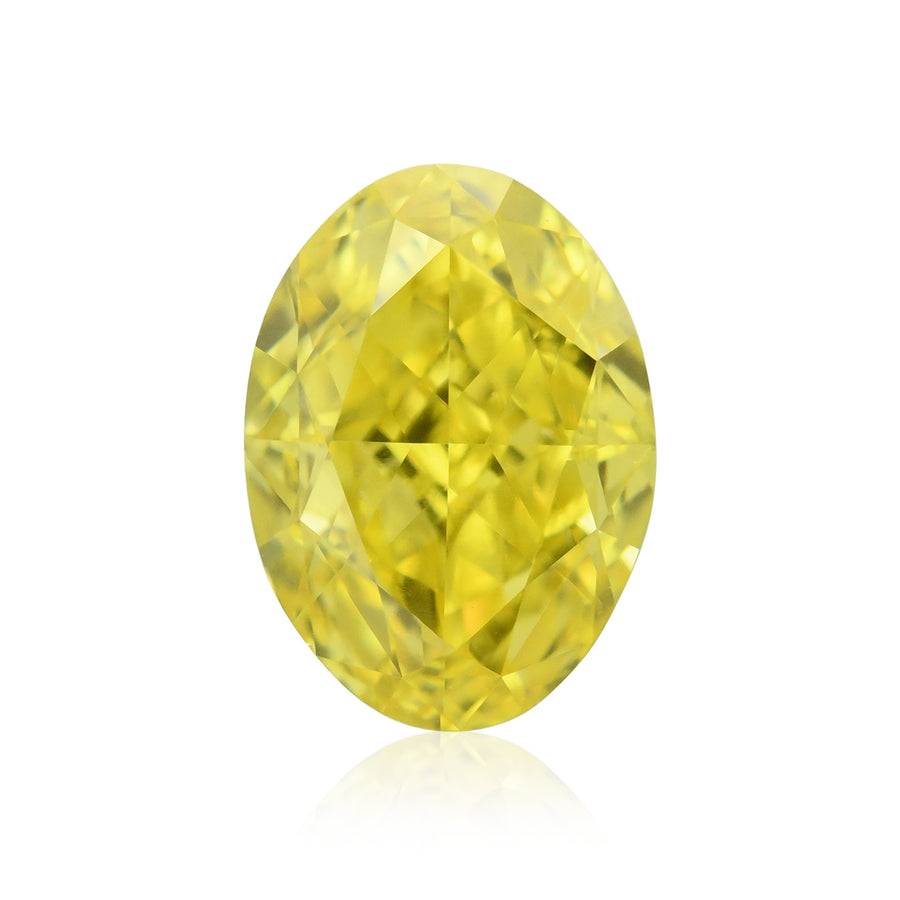 0.50 Carat Fancy Vivid Yellow Oval Diamond VS2 GIA