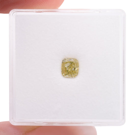 0.50 Carat Fancy Yellow Cushion Diamond VS2 GIA