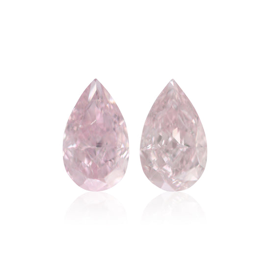 0.50 Carat Fancy Pink Pear Diamonds SI1 GIA Pair