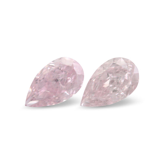 0.50 Carat Fancy Pink Pear Diamonds SI1 GIA Pair